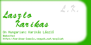 laszlo karikas business card