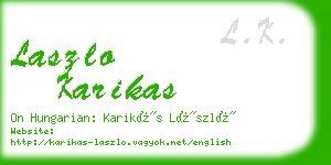 laszlo karikas business card